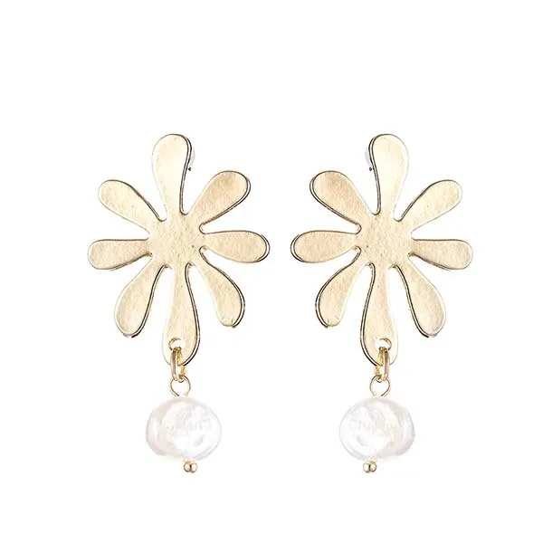 2022  New Arrival Gold Flower Earrings Jewelry Dangle Pendientes orecchini brincos earrings for Women aretes de mujer modernos