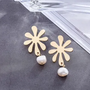 2022  New Arrival Gold Flower Earrings Jewelry Dangle Pendientes orecchini brincos earrings for Women aretes de mujer modernos