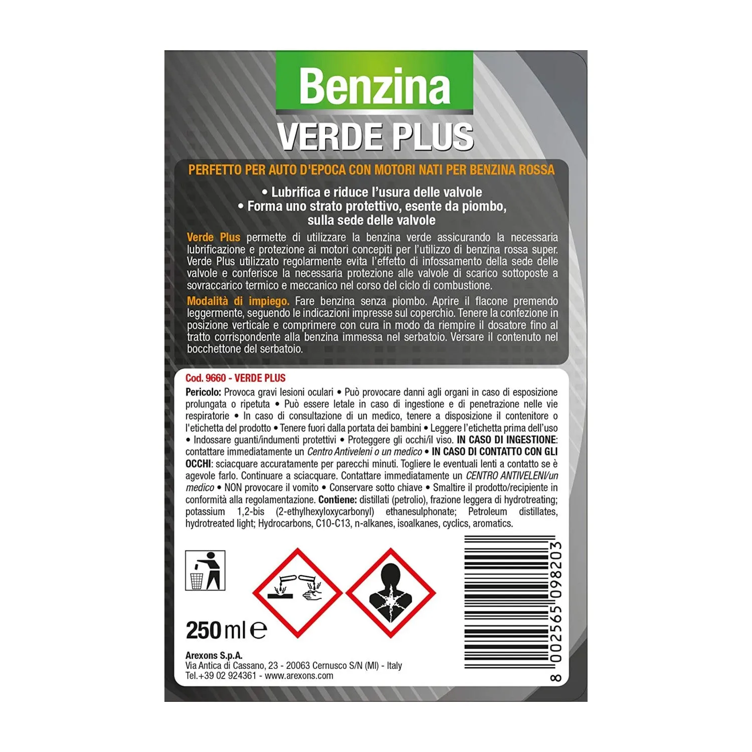 Additivo Benzina Verde Plus 250ml