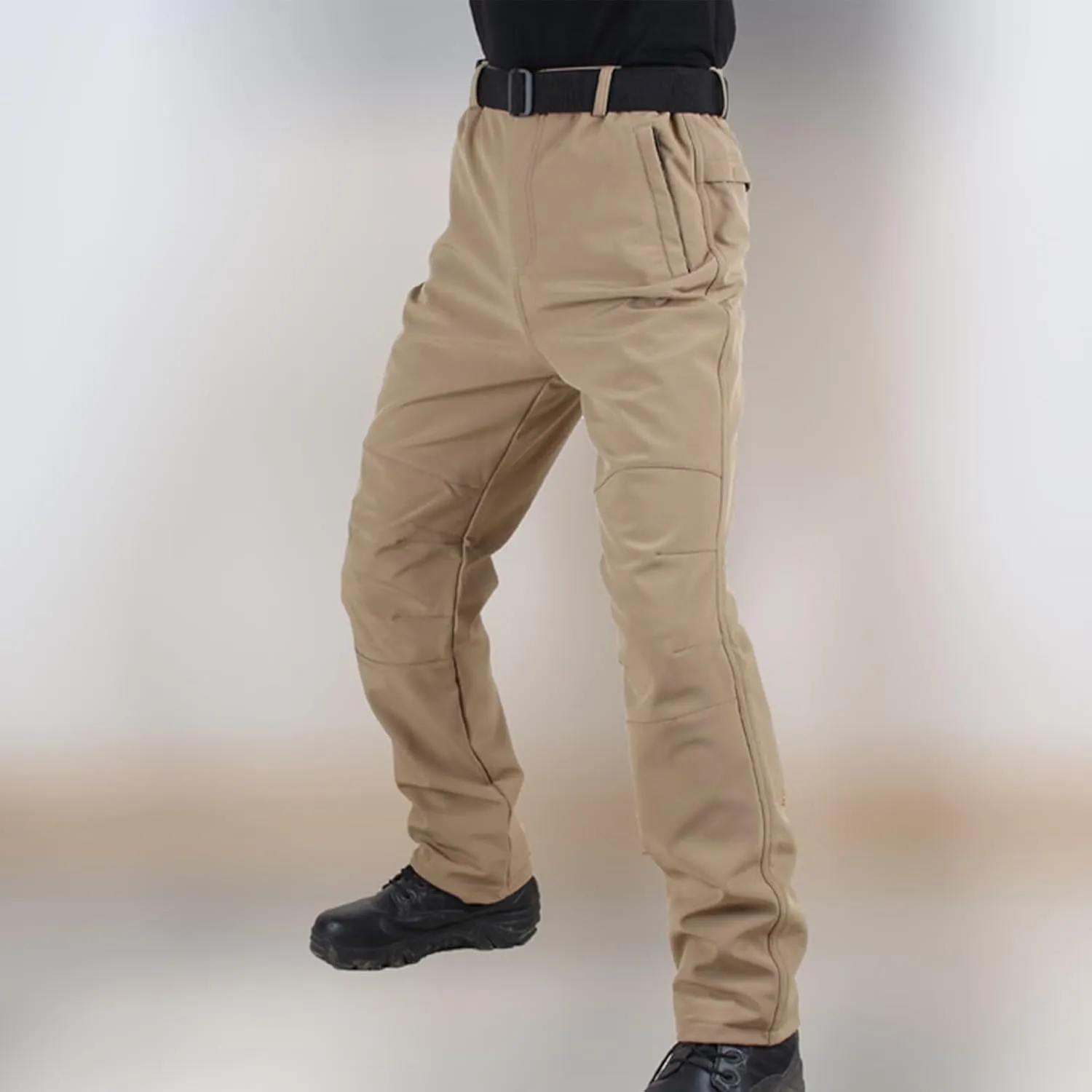 ADHOWBEW Tactical Cargo Pants for Men Elastic Waist Relaxed Fit Big and Tall Construction Pockets Hiking Trousers
