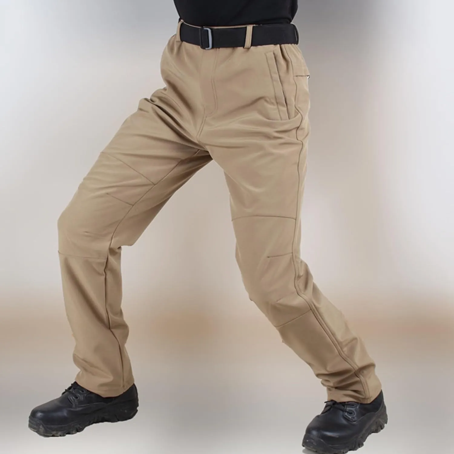 ADHOWBEW Tactical Cargo Pants for Men Elastic Waist Relaxed Fit Big and Tall Construction Pockets Hiking Trousers