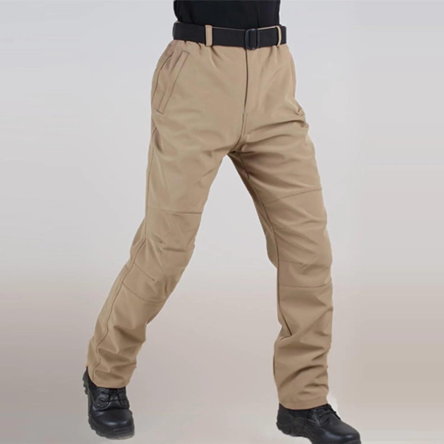 ADHOWBEW Tactical Cargo Pants for Men Elastic Waist Relaxed Fit Big and Tall Construction Pockets Hiking Trousers