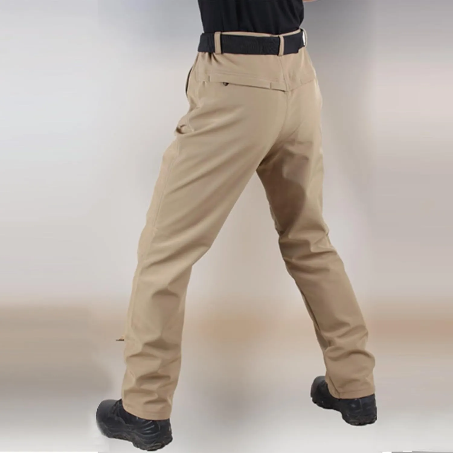 ADHOWBEW Tactical Cargo Pants for Men Elastic Waist Relaxed Fit Big and Tall Construction Pockets Hiking Trousers