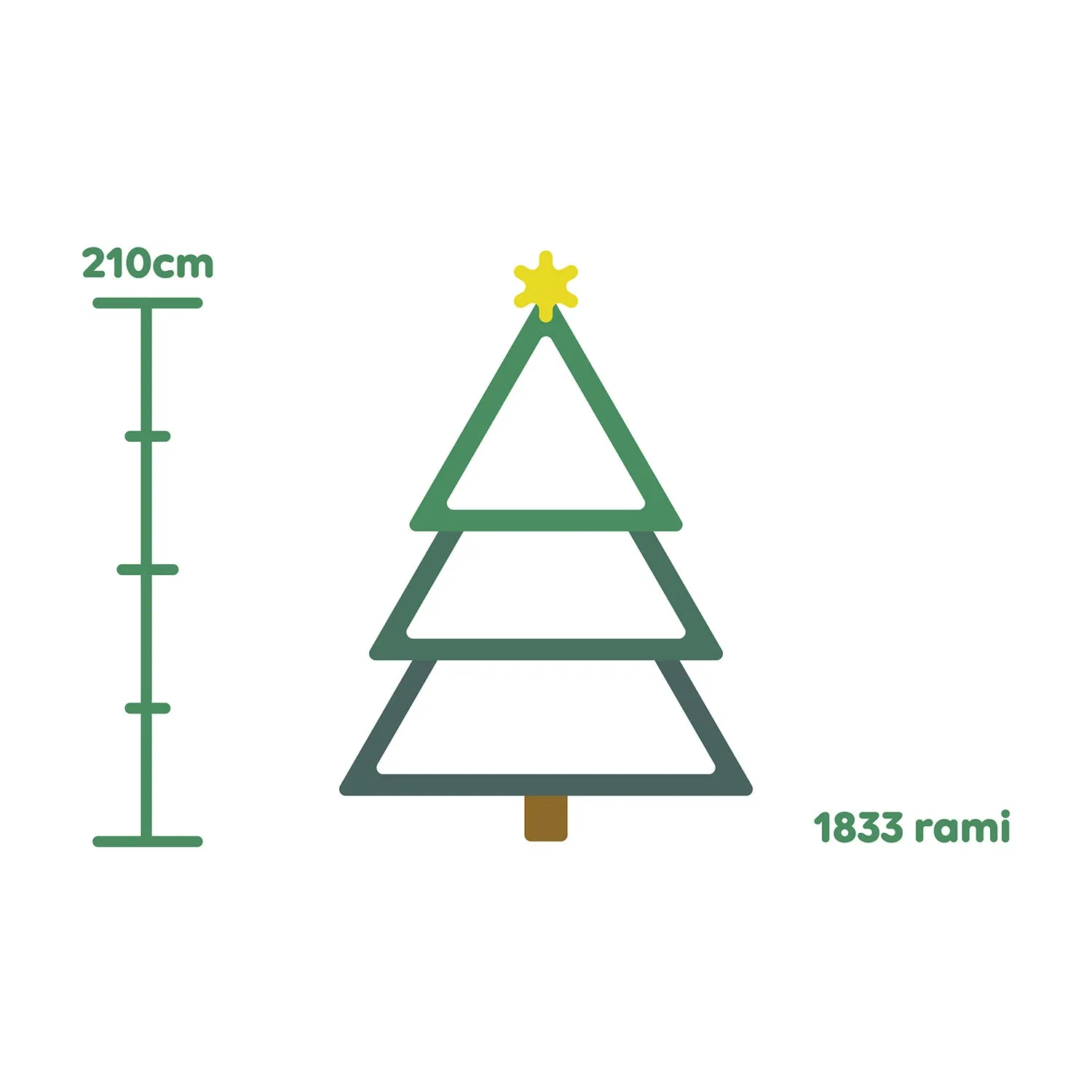 Albero Di Natale Da 1833 Rami 210cm
