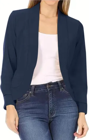Blazers for Women Suit Jackets 3/4 Sleeve Jacket Formal Solid Coat Women's 2024 Fall Business Blazers Business