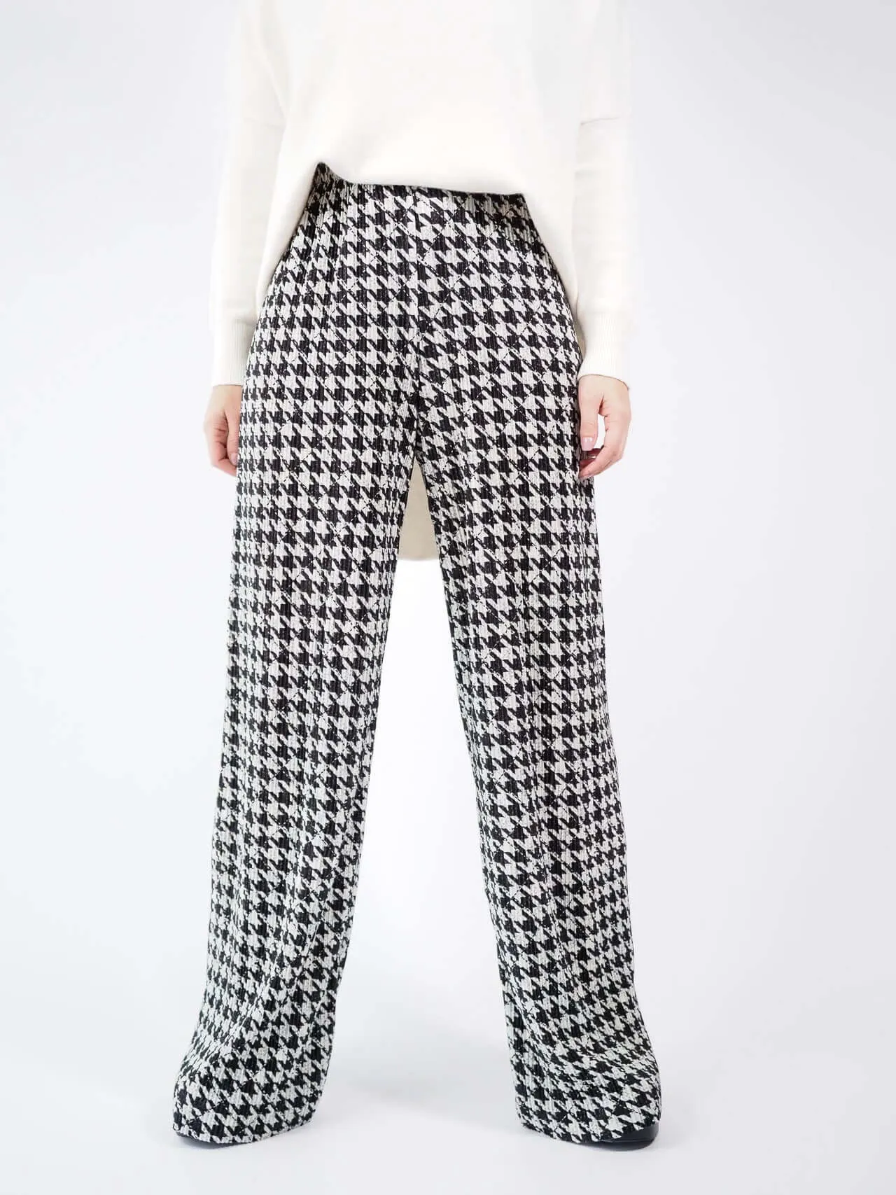 CALÇAS PLISSADAS COM ESTAMPADO