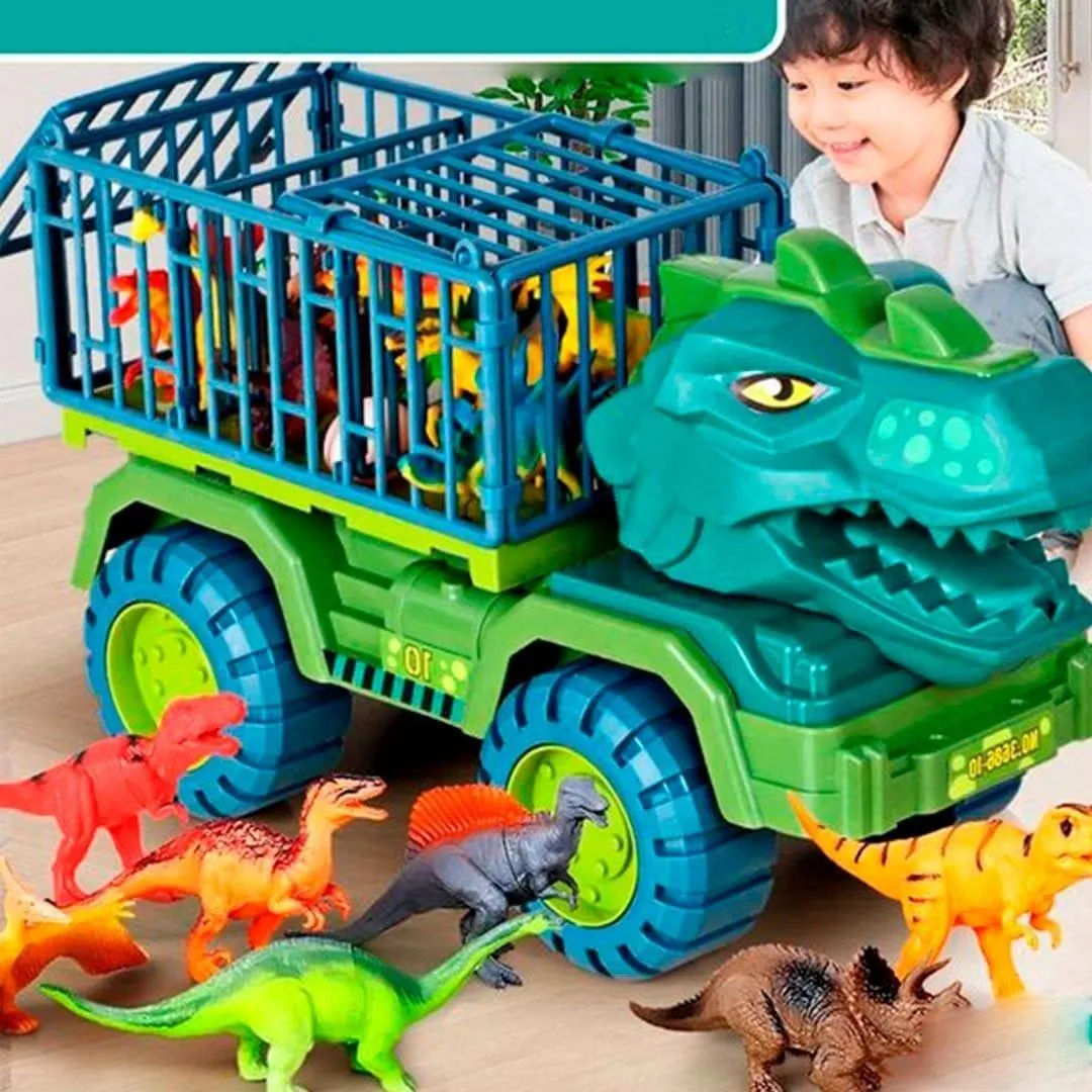 Carrinho Dinossauro Rex   Brinde (12 Dinossauros)