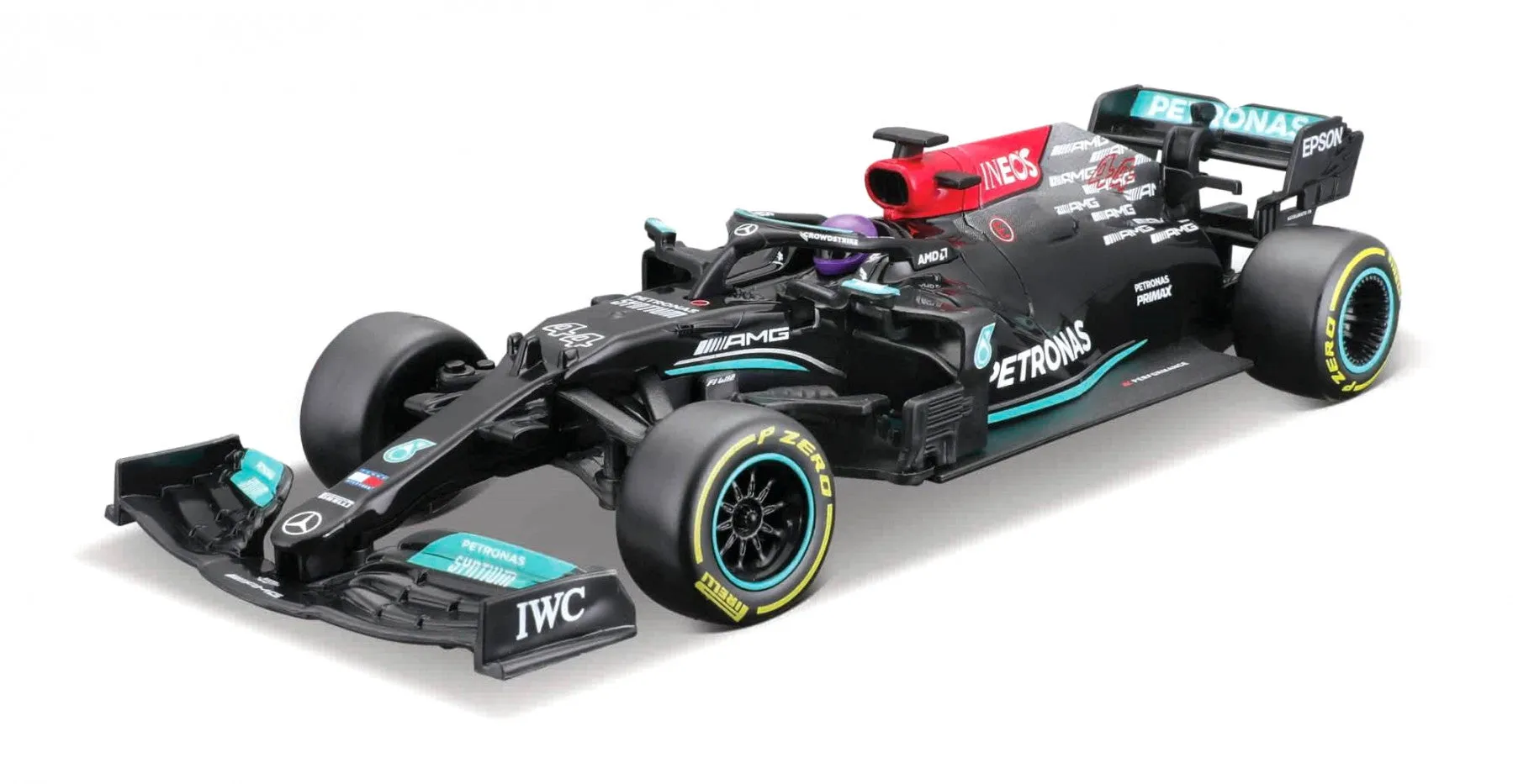 Carro a Control Remoto R/C Escala 1:24 W12 Lewis Hamilton - Negro