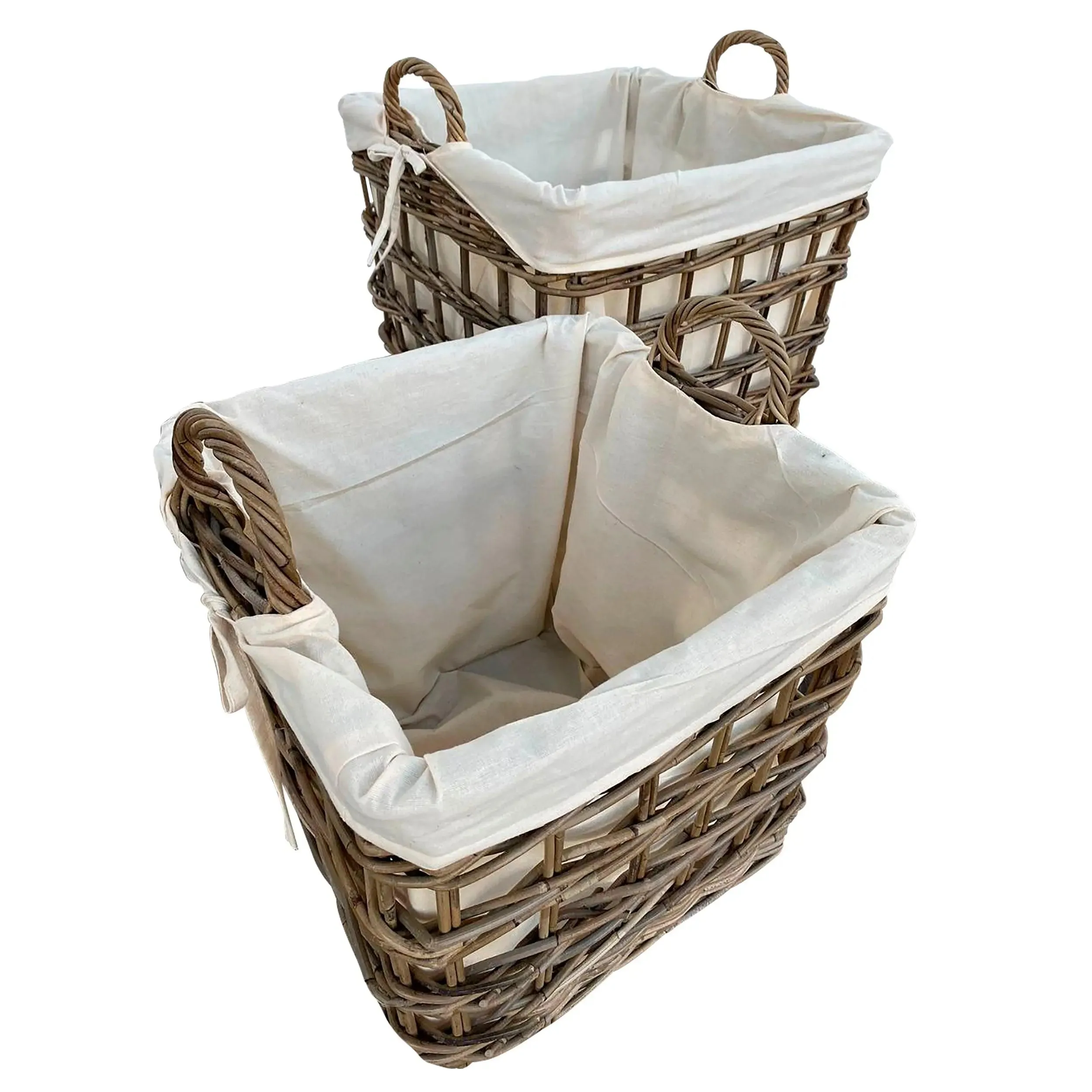 Cestos  Basket Cuadrados Juego de 2pz Color Natural CIREBON-31701CB