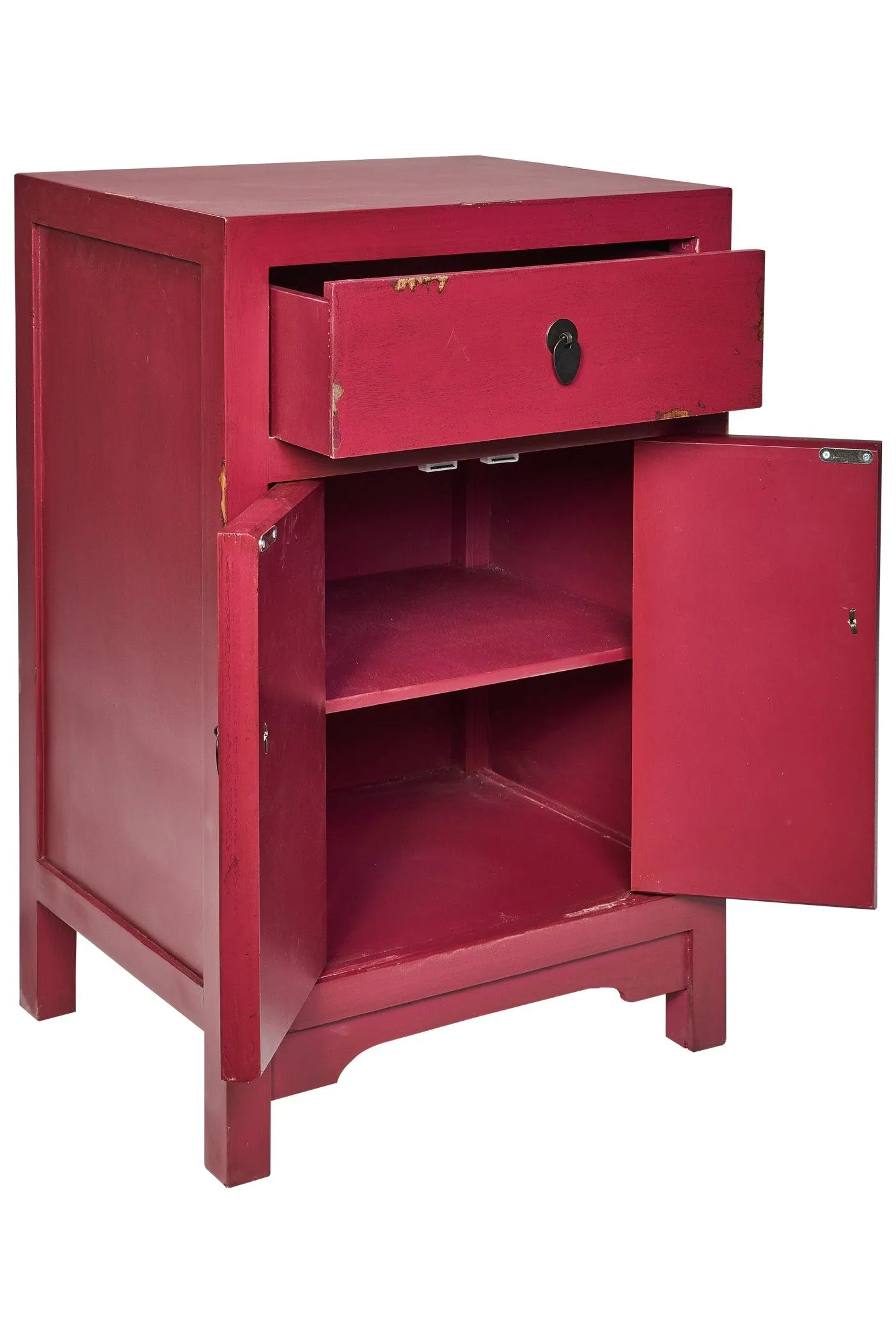 Credenza cinese in pioppo colori verde rosso giallo 2a 1c