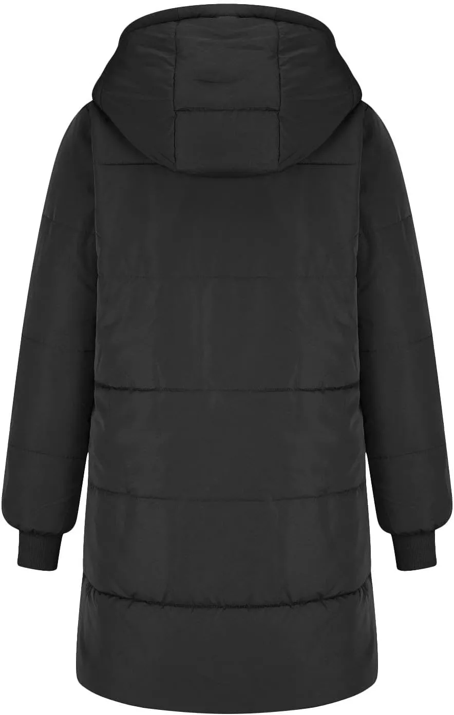 Dademeo Women's Puffer Parka Jacket Thicken Sherpa Fleece Lined Hooded Warm Coat with Pockets 2024 Winter Fashion Clothes
