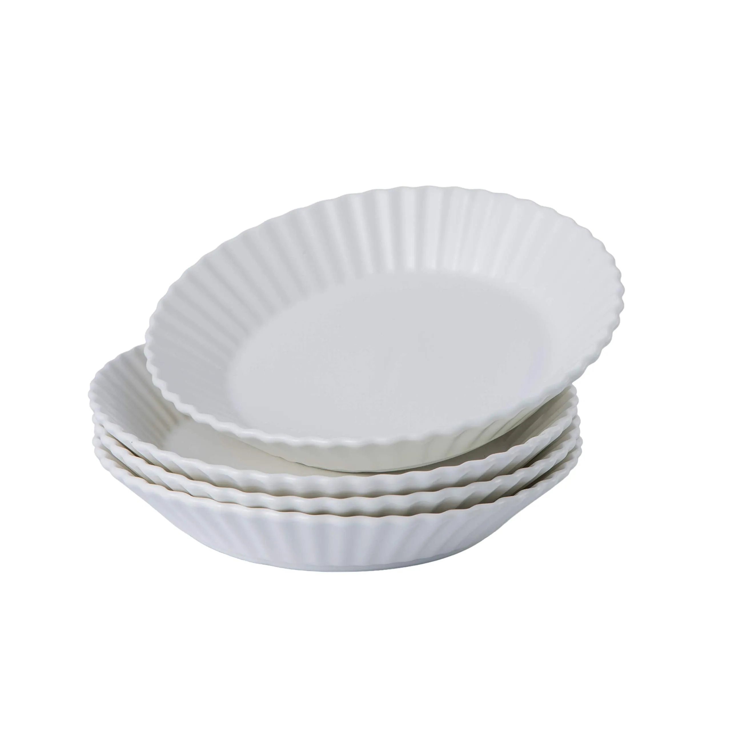 Dinner Plates Plate Set of 4 Elegant Matte 8" Round Ceramic Restaurant Serving Inner