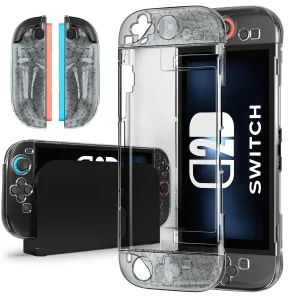 ivoler Dockable Case for Nintendo Switch 2, Carrying Protective Case, Soft TPU Grip Cover for Joy-Con, Grip Cover with Shock-Absorption, Anti-Scratch- Black