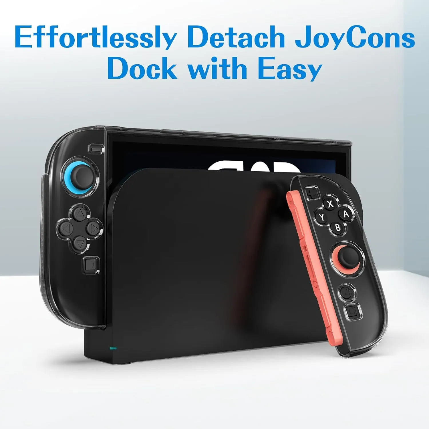 ivoler Dockable Case for Nintendo Switch 2, Carrying Protective Case, Soft TPU Grip Cover for Joy-Con, Grip Cover with Shock-Absorption, Anti-Scratch- Black