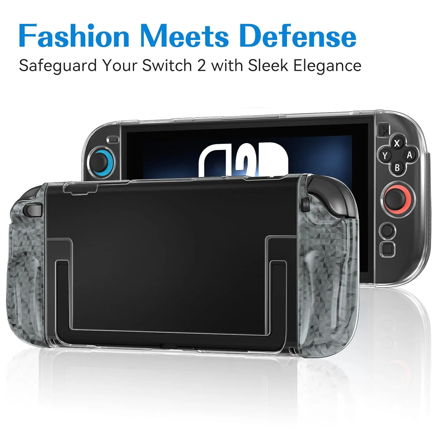 ivoler Dockable Case for Nintendo Switch 2, Carrying Protective Case, Soft TPU Grip Cover for Joy-Con, Grip Cover with Shock-Absorption, Anti-Scratch- Black