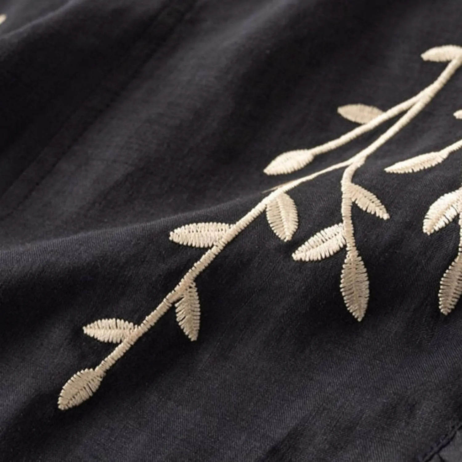Linen Shirts for Women Summer Flowy Embroidered Cotton Peasant Top 2025 Elbow Sleeve Cute Boho Tunic Dressy Shirt