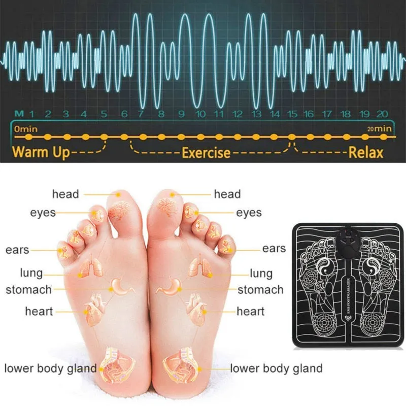 Masajeador eléctrico de pies EMS, Terapia de acupuntura de pies | BronFit©