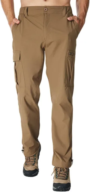 Men Cargo Pants Tactical Stretch Waist Elastic Stretch Casual with Pockets Hiking Summer Trousers