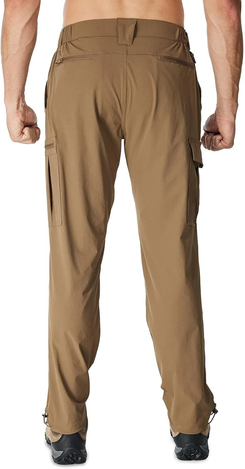Men Cargo Pants Tactical Stretch Waist Elastic Stretch Casual with Pockets Hiking Summer Trousers
