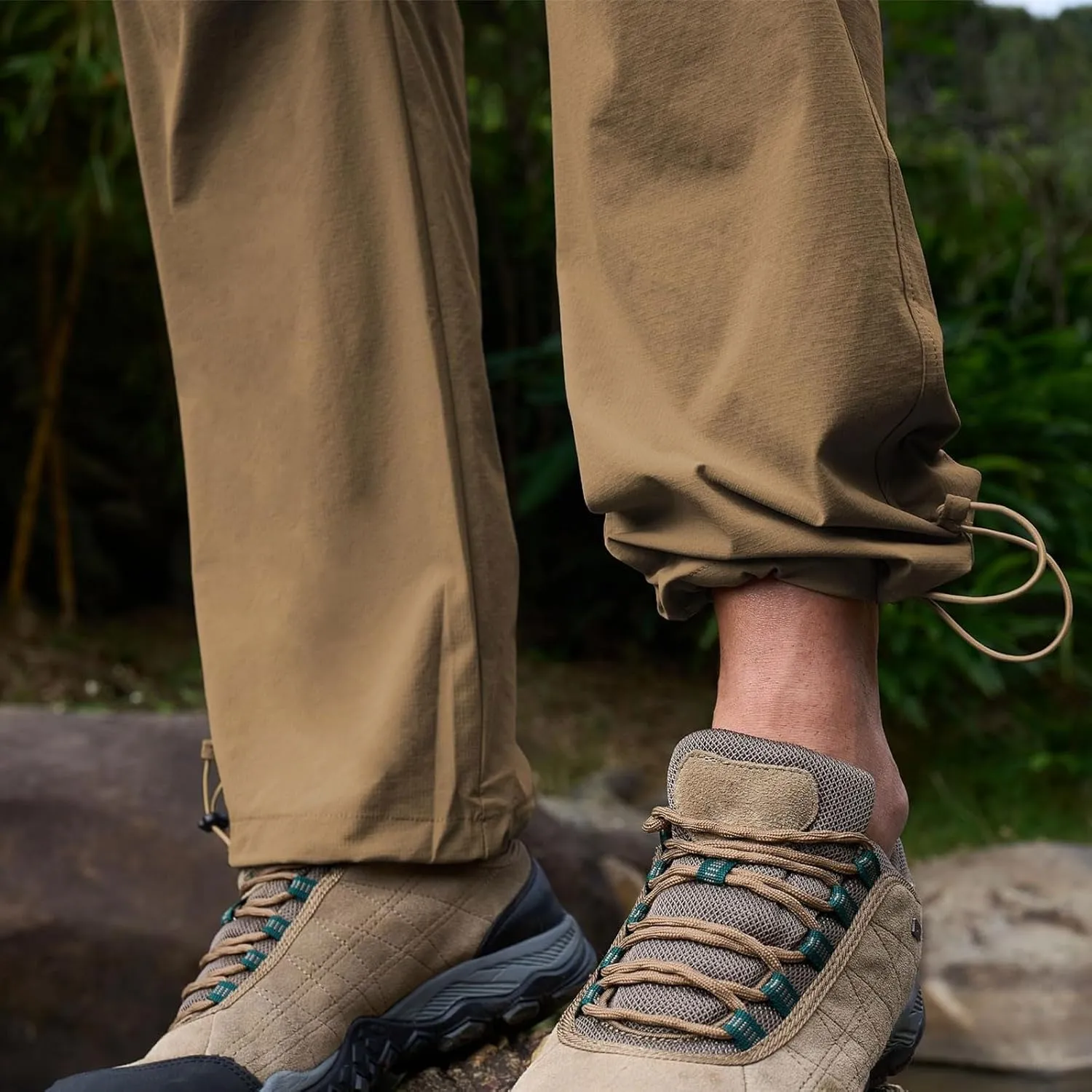 Men Cargo Pants Tactical Stretch Waist Elastic Stretch Casual with Pockets Hiking Summer Trousers