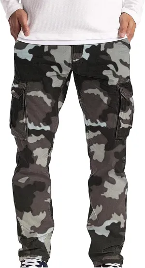 Mens Lightweight Cargo Pants Waterproof Hiking Big and Tall Gym Cotton Workout Sweatpants Trousers