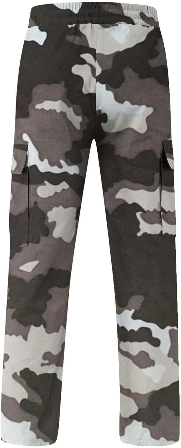 Mens Lightweight Cargo Pants Waterproof Hiking Big and Tall Gym Cotton Workout Sweatpants Trousers