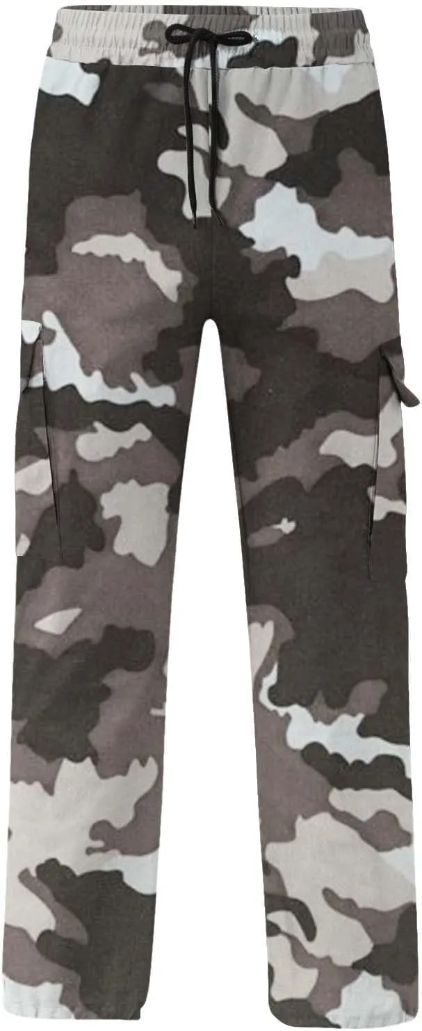 Mens Lightweight Cargo Pants Waterproof Hiking Big and Tall Gym Cotton Workout Sweatpants Trousers