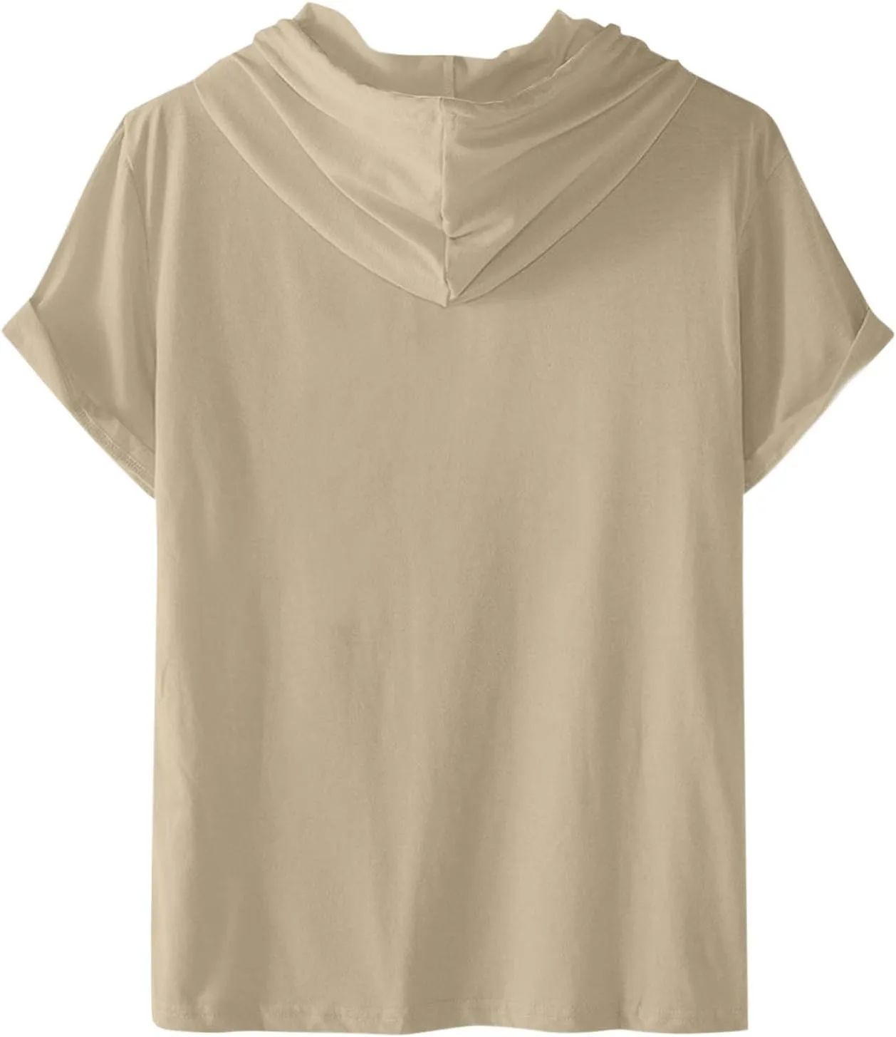 Men's Short Sleeve Hoodie Cotton Lightweight Pullover Summer Casual Hooded Sweatshirts Casual Stylish Workout T Shirt
