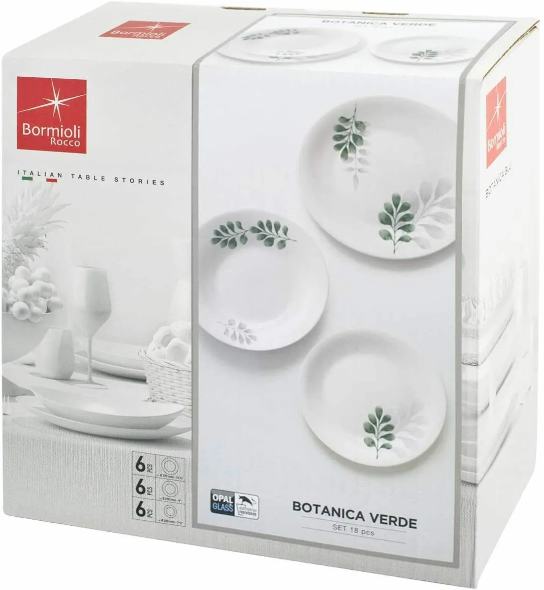 Servizio Piatti 18pz Botanica Verde