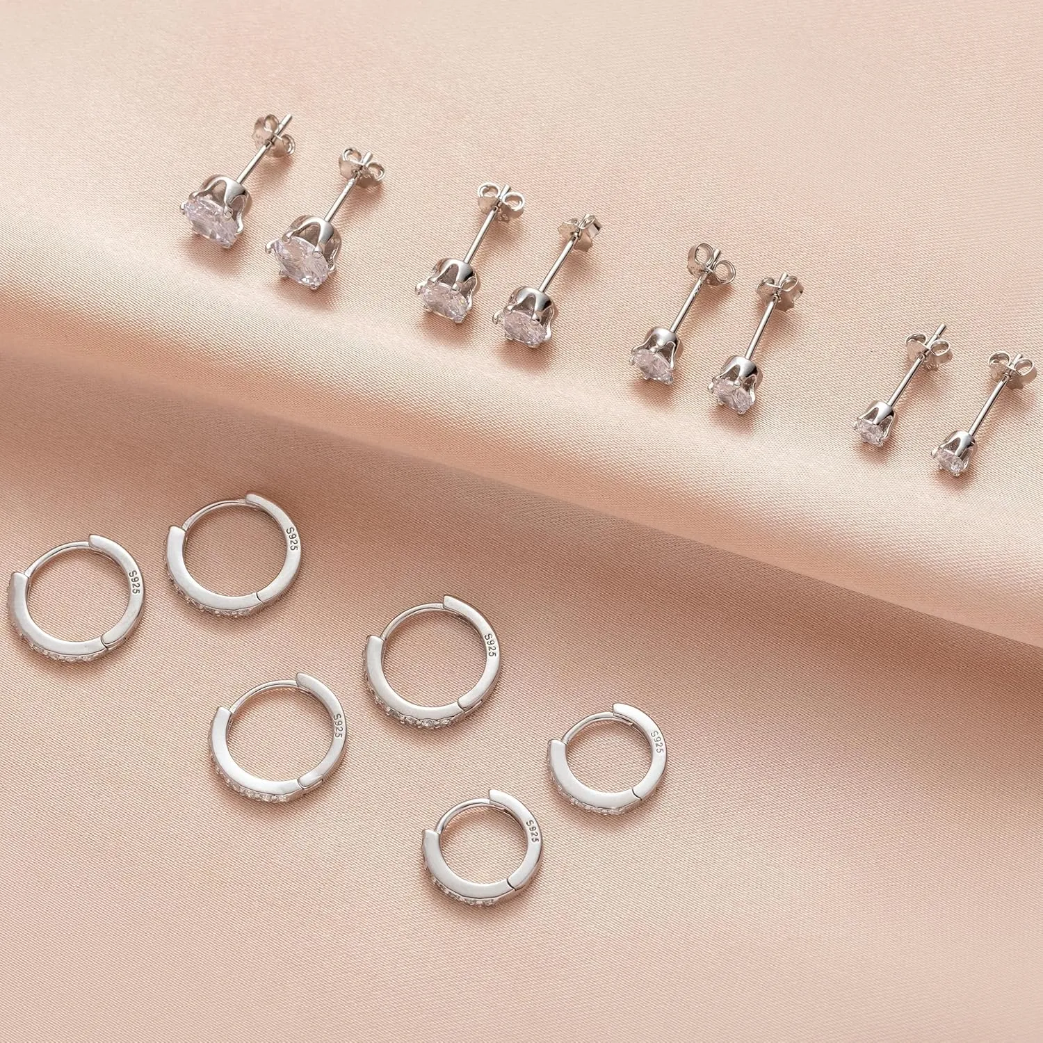 Sterling Silver Hoop Earrings - Big Chunky, Lightweight, Hollow Tube Design - No-Tarnish, 30/40/50/60/70mm