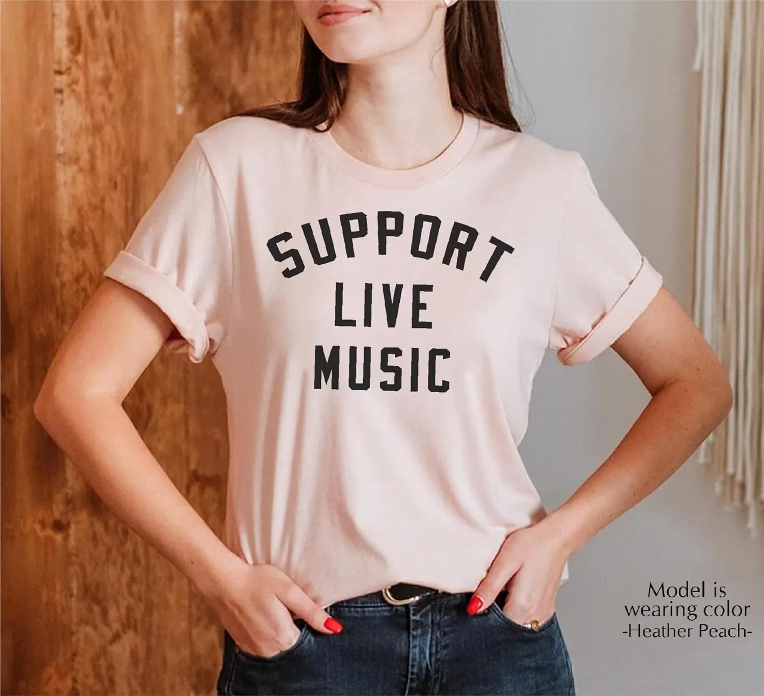Support Live Music Shirt Support Local Music Concert Festival Local Bands T-Shirt Casual Women Shirts