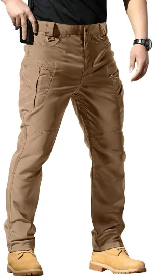 Tactical Cargo Pants for Men Ripstop Relaxed Fit Chino Work Pants Flexcamo - Waterproof Hiking Pants Multi Pockets