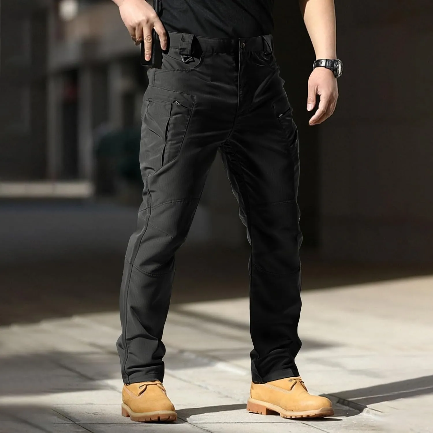 Tactical Cargo Pants for Men Ripstop Relaxed Fit Chino Work Pants Flexcamo - Waterproof Hiking Pants Multi Pockets