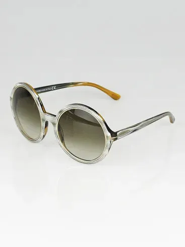 Tom Ford CARRIE TF268 62F Ivory Gradient Brown Round Tinted Sunglasses Oversized