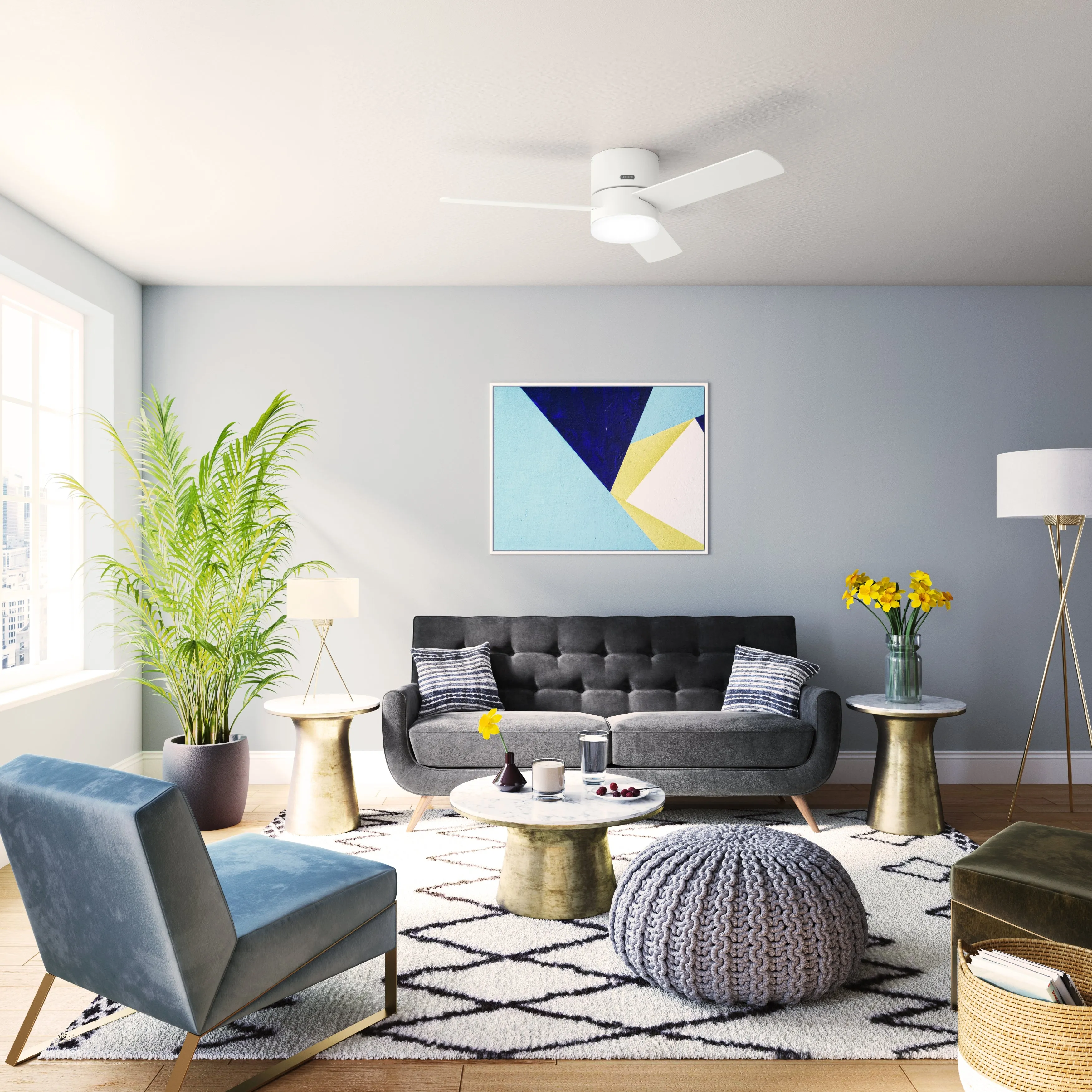 Ventilador de Techo Minimus Perfil Bajo con Luz LED 52 Pulgadas