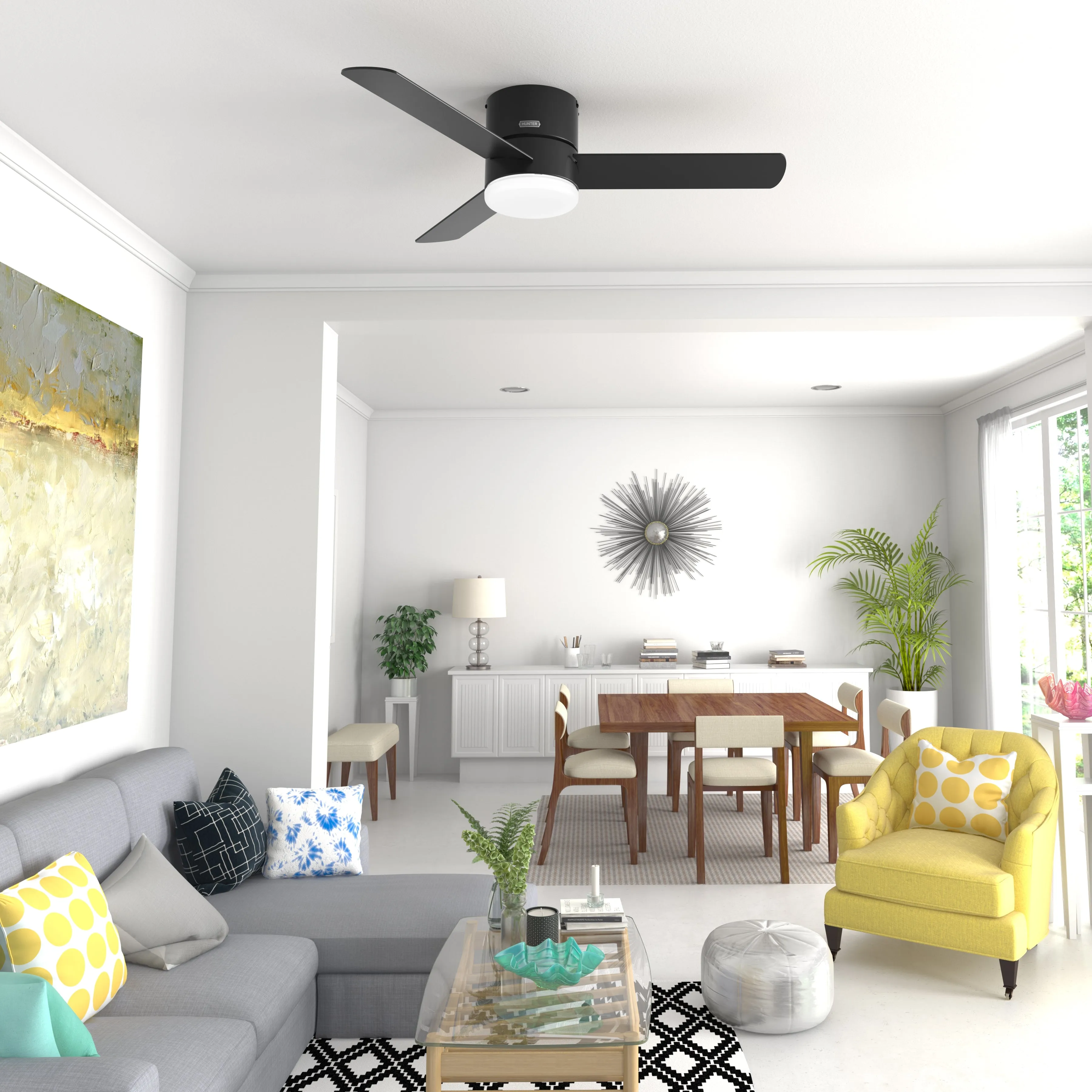 Ventilador de Techo Minimus Perfil Bajo con Luz LED 52 Pulgadas