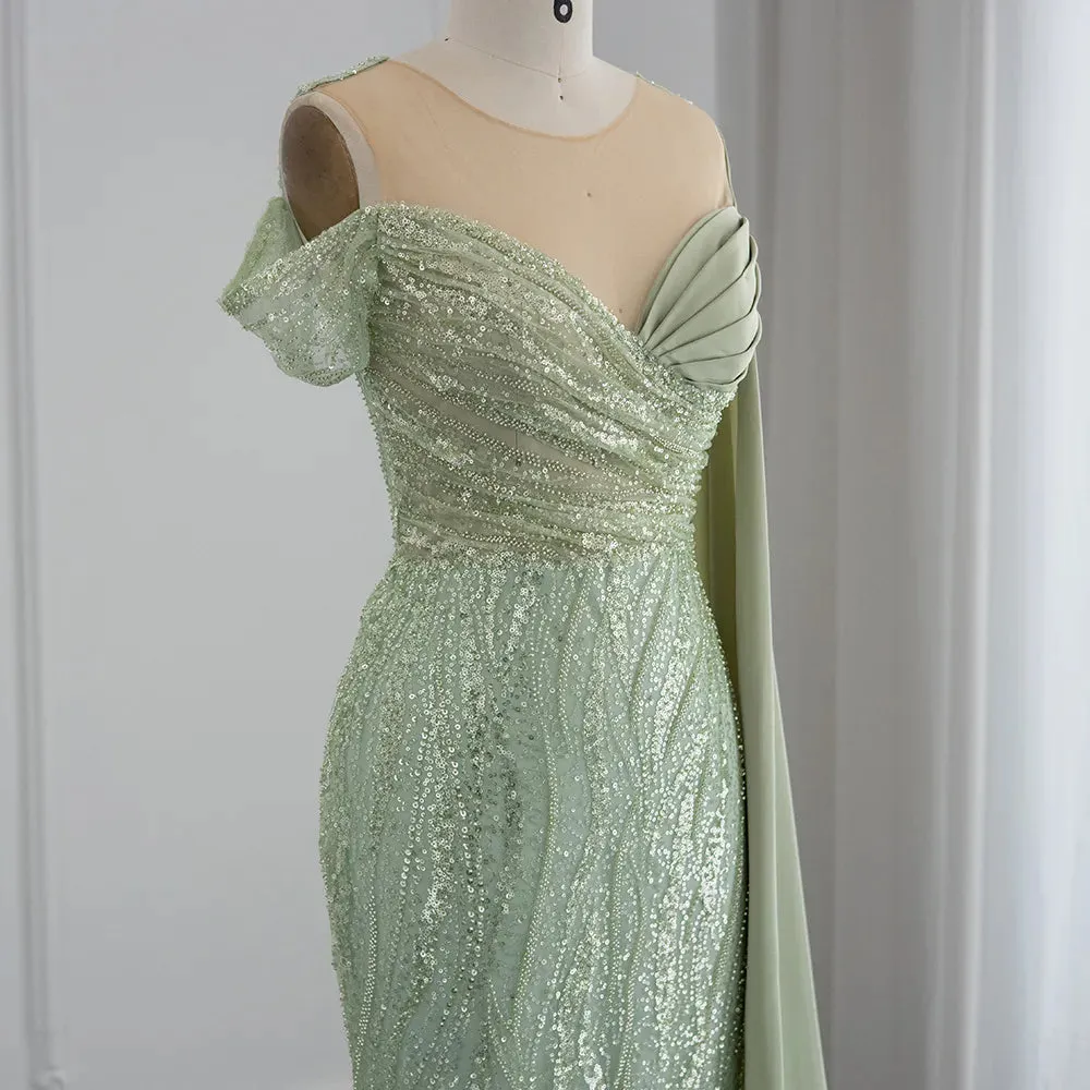 Vestido de Festa Longo Sereia Brilho Verde - Modelo Especial