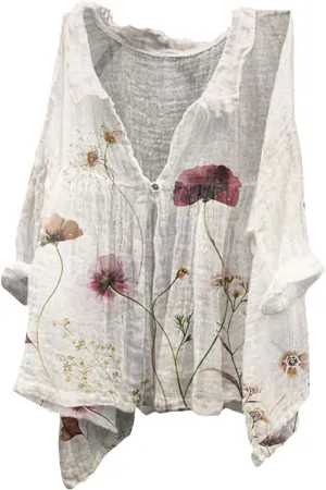 White Button Down Shirt Women Natural Autumn Fragrant Fabric Shirt Party Tops for Women Womens Work Tops Western
