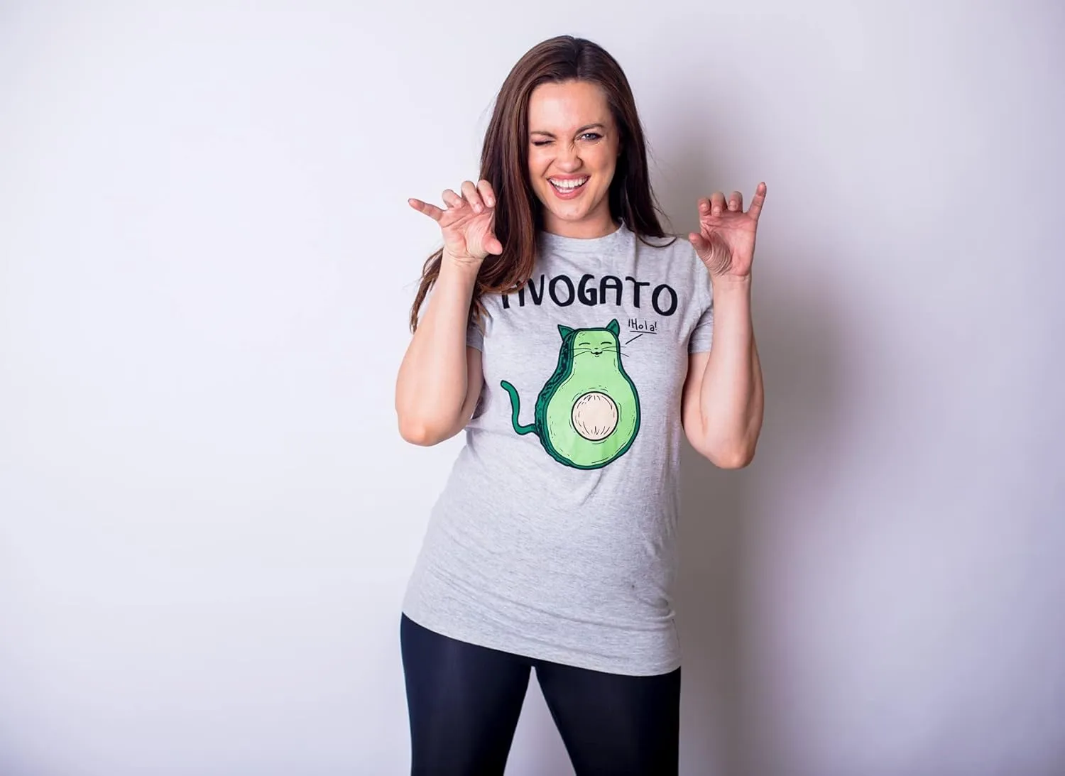 Womens Avogato Funny T Shirt Avocado Cat Cute Face Graphic Novelty Tee for Girls