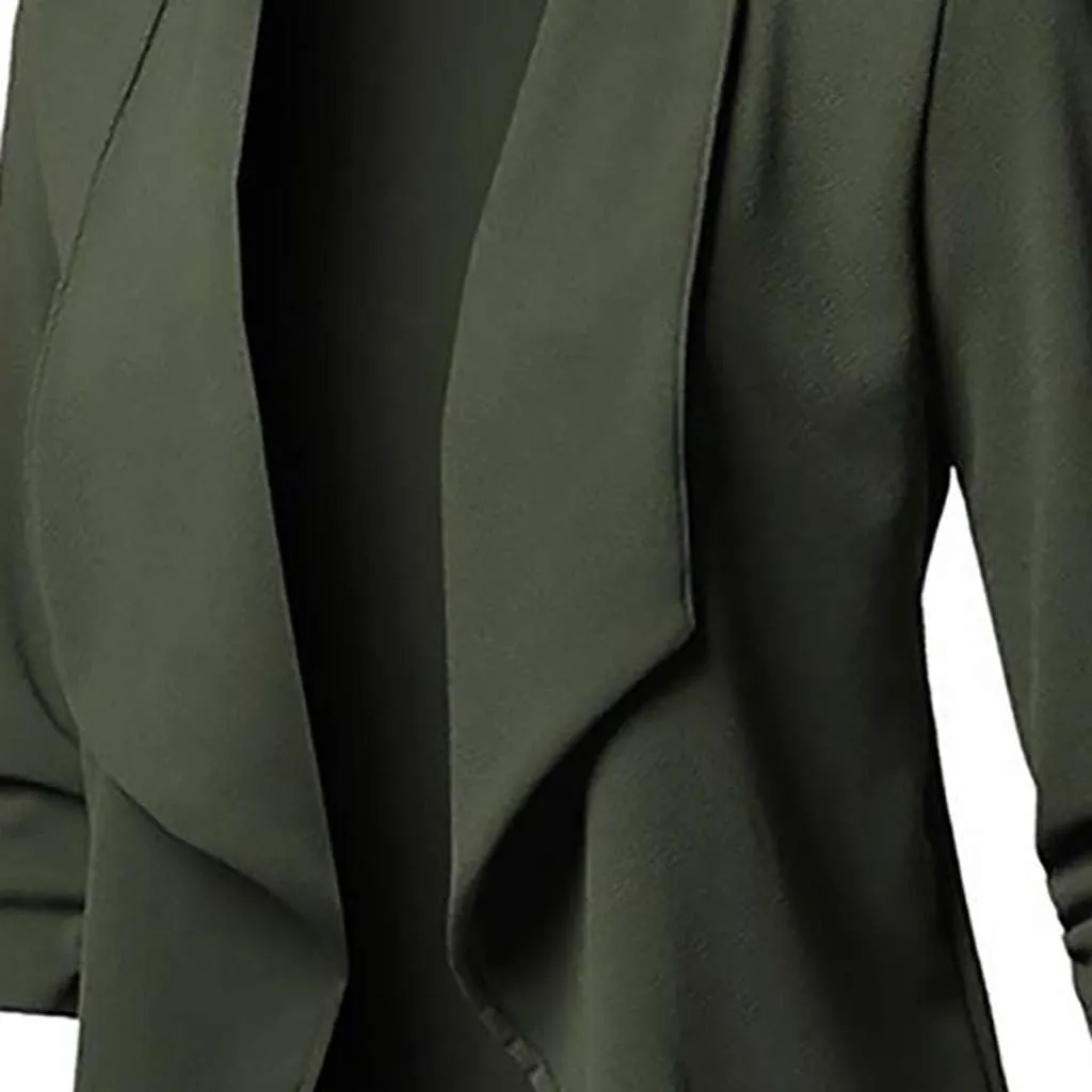 Womens Blazers 3/4 Sleeve Open Front Blazer Business Casual Deconstructed Jackets for Womens Clothes with Plus Size