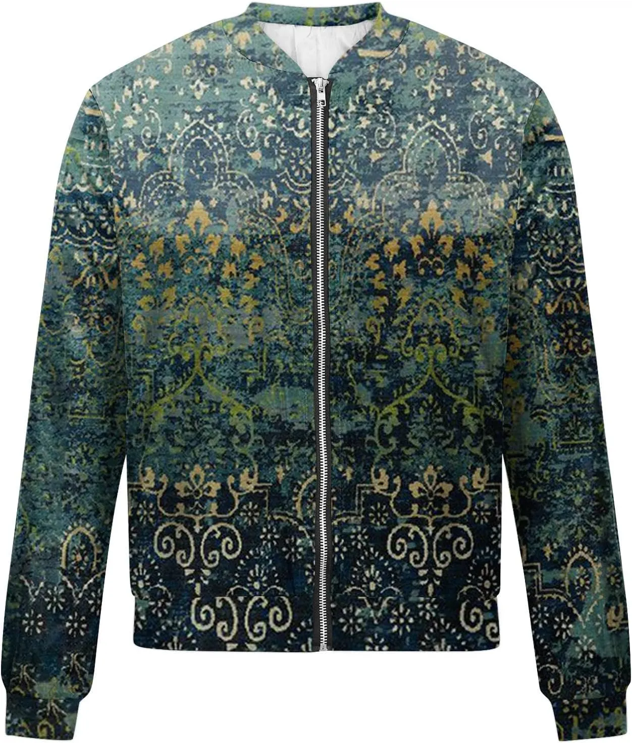 Women's Casual Bomber Jacket Lightweight Windbreaker Jackets Long Sleeve Windproof Spring Fall Jackets with Pockets