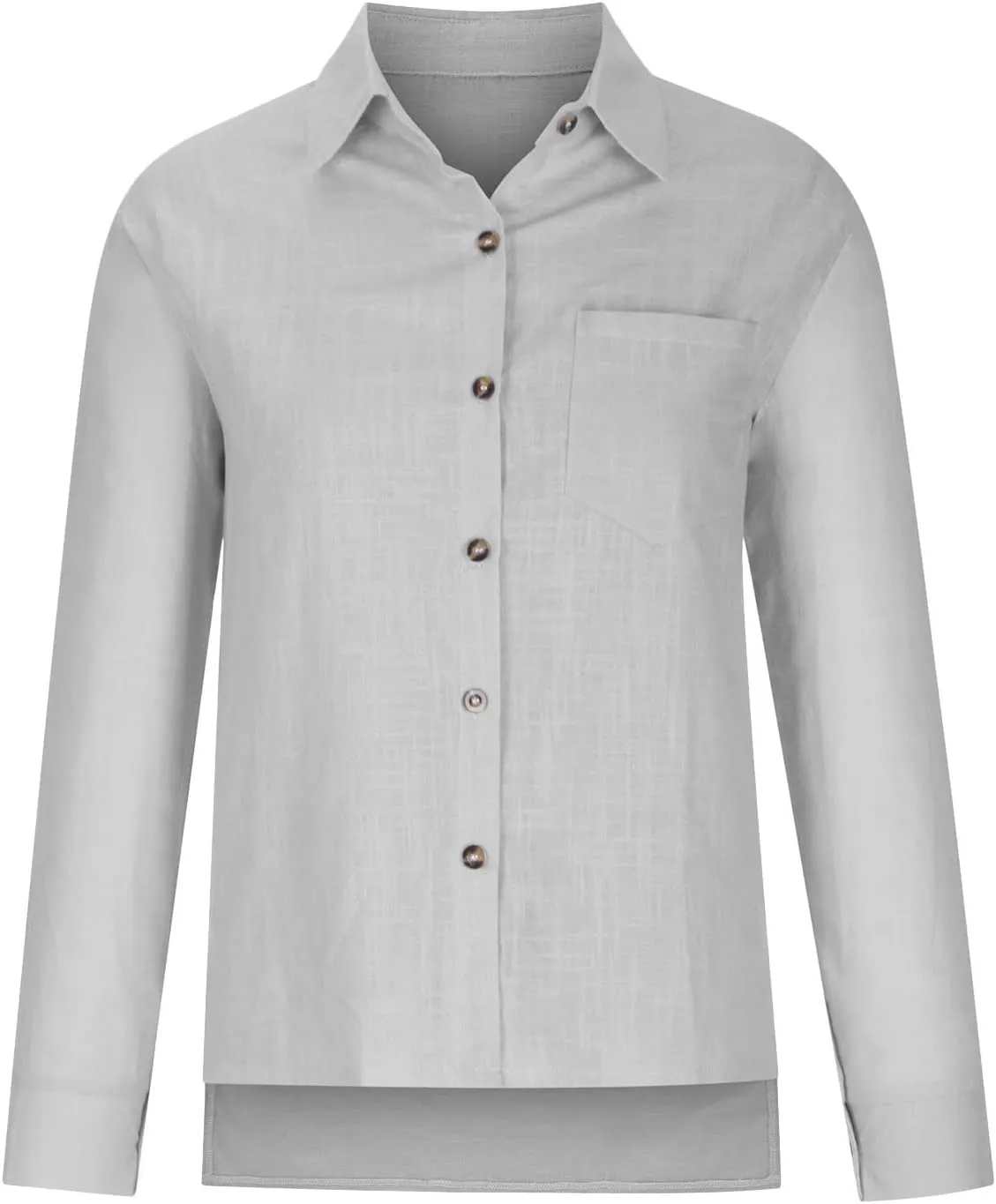 Womens Cotton Linen Button Down Shirts Long Sleeve Collared Gauze Tops Business Casual Blouses Loose Summer Tshirts