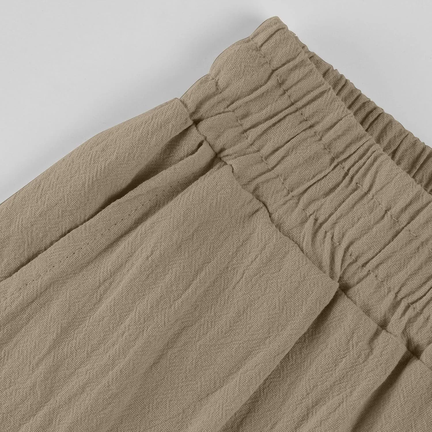 Womens Cotton Linen Cropped Pants 2025 Summer Lounge High Waisted Stretch Capris Drawstring Trousers with Pocket