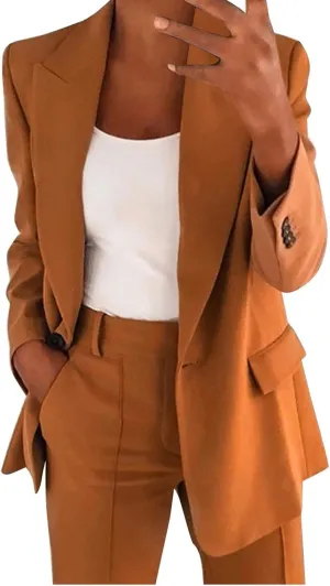 Womens Pant Suits Dressy Casual Two Piece Set Velvet Blazer and Pants Set Fashion Loose Party Prom Business Wedding Suits